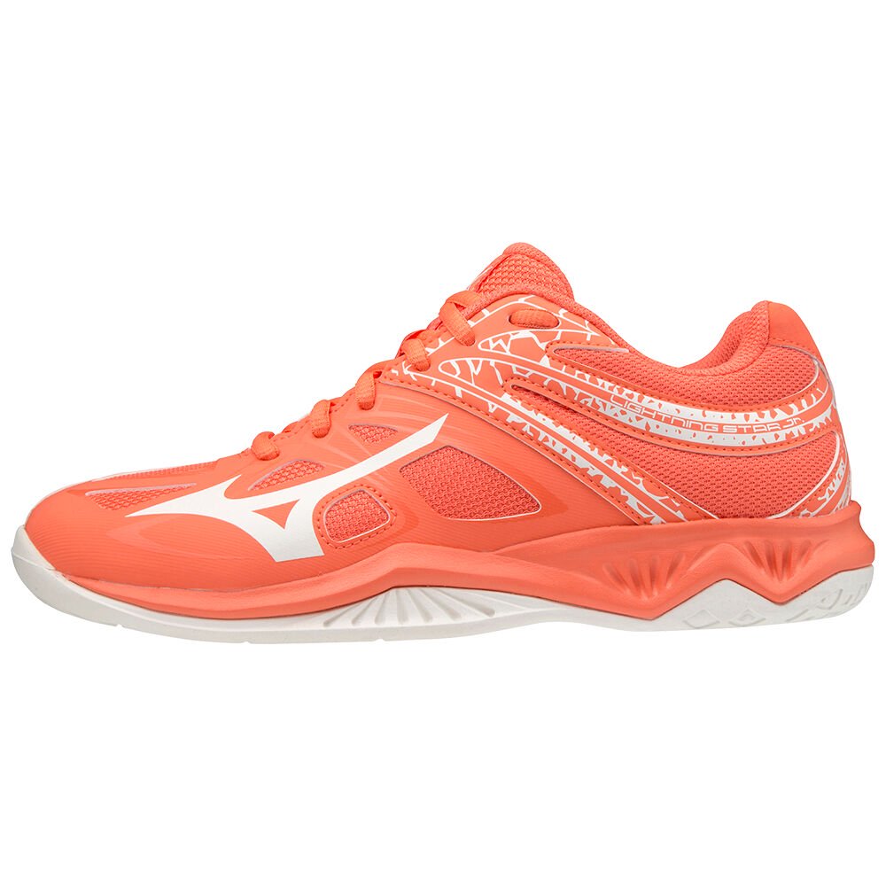 Mizuno Women's Volleyball Shoes Lightning Star Z5 Junior Coral/white/Coral - YMVZHCP-25